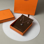 [Clover Jewelry]CONSTANCE BLACK PEDANT PINK GOLD NECKLACE
