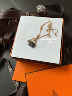 [Clover Jewelry]CONSTANCE BLACK PEDANT PINK GOLD NECKLACE