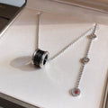[Clover Jewelry]ZERO 1 BLACK CERAMIC SILVER NECKLACE