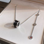 [Clover Jewelry]ZERO 1 BLACK CERAMIC SILVER NECKLACE
