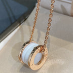 [Clover Jewelry]ZERO 1 WEISSE KERAMIK ROSEGOLD HALSKETTE