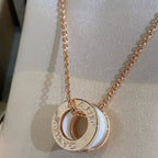 [Clover Jewelry]ZERO 1 WEISSE KERAMIK ROSEGOLD HALSKETTE