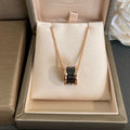 [Clover Jewelry]ZERO 1 BLACK CERAMIC PINK GOLD NECKLACE