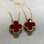 [Clover Jewelry]CLOVER 15MM CARNELIAN EINZELBLUMEN-HALSKETTE