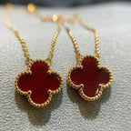 [Clover Jewelry]CLOVER 15MM CARNELIAN EINZELBLUMEN-HALSKETTE