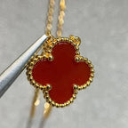 [Clover Jewelry]CLOVER 15MM CARNELIAN EINZELBLUMEN-HALSKETTE
