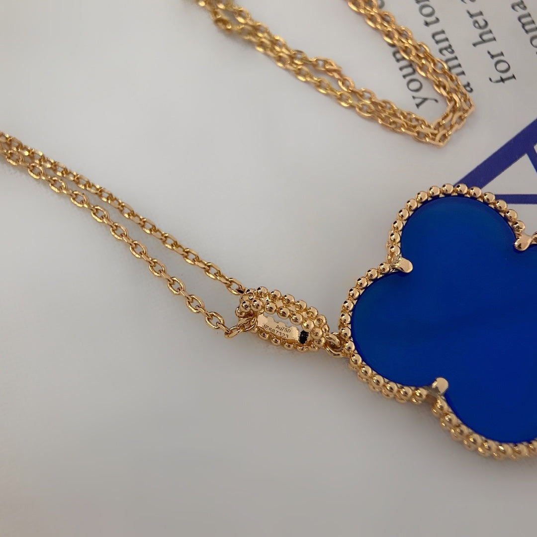 [Clover Jewelry]CLOVER 25MM NECKLACE TURQUOISE ROSE GOLD