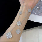 [Clover Jewelry]CLOVER 5 MOTIFS SILVER DIAMONDS NECKLACE
