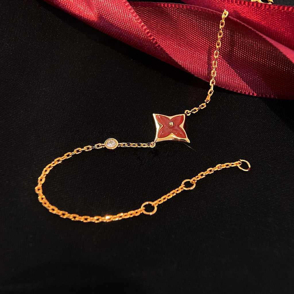 [Clover Jewelry]FARBSTERN KARNEOL ROSÉGOLD DIAMANTARMBAND