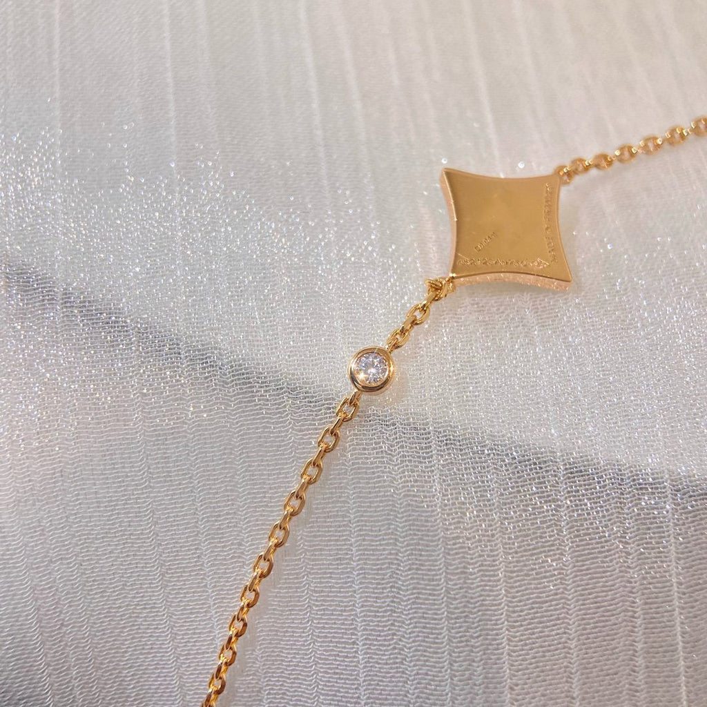 [Clover Jewelry]FARBSTERN KARNEOL ROSÉGOLD DIAMANTARMBAND