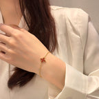 [Clover Jewelry]FARBSTERN KARNEOL ROSÉGOLD DIAMANTARMBAND