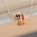 [Clover Jewelry]ZERO 1 ROCK PEDANT PINK GOLD NECKLACE