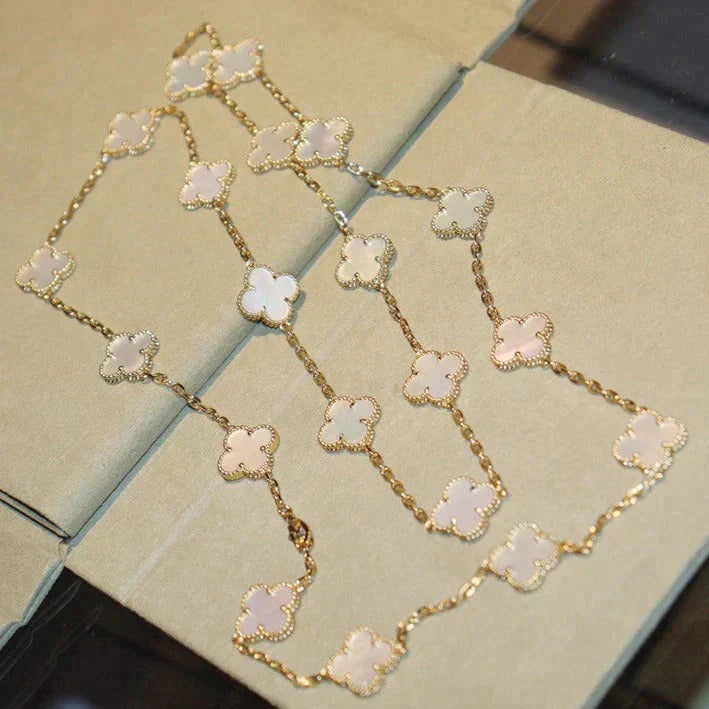 [Clover Jewelry]CLOVER 20 MOTIFS WHITE MOP NECKLACE
