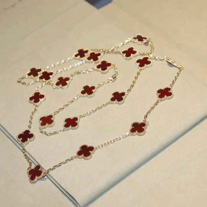 [Clover Jewelry]CLOVER 20 MOTIFS CARNELIAN NECKLACE