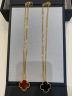 [Clover Jewelry]CLOVER 25MM NECKLACE GOLD CARNELIAN
