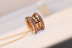 [Clover Jewelry]ZERO 1 ROCK PINK GOLD PINK DIAMOND NECKLACE
