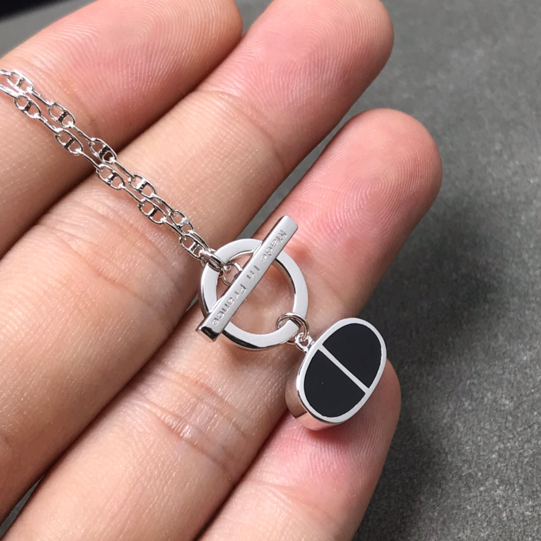 [Clover Jewelry]CHAINE VERSO BLACK CERAMIC  NECKLACE