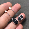 [Clover Jewelry]CHAINE VERSO BLACK CERAMIC SILVER EARRINGS