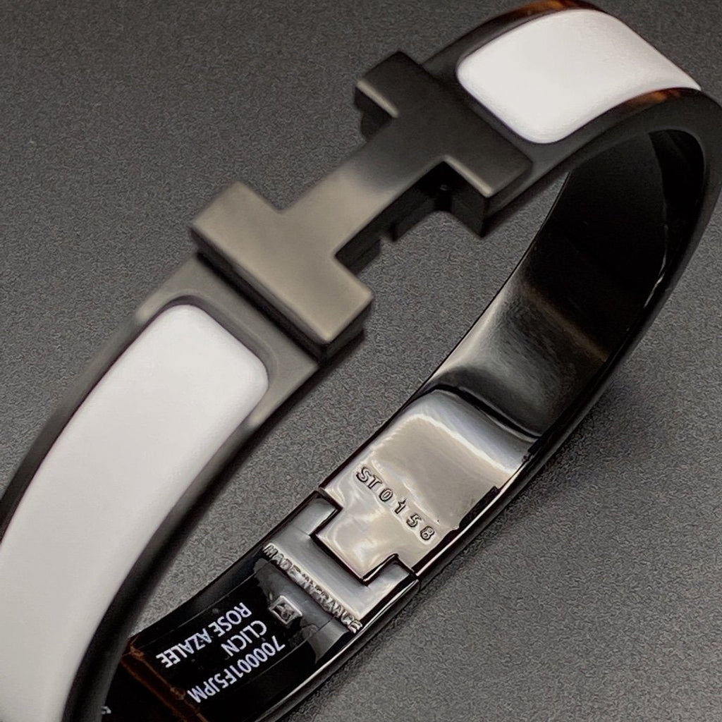 [Clover Jewelry]H BRACELET 12MM BLACK WHITE CERAMIC