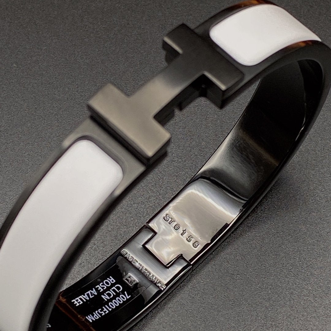 [Clover Jewelry]H BRACELET 12MM BLACK WHITE CERAMIC