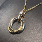 [Clover Jewelry]TRINITY SILVER GOLD PINK GOLD NECKLACE
