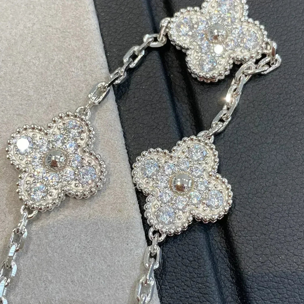 [Clover Jewelry]CLOVER 5 MOTIFS  DIAMOND BRACELET SILVER