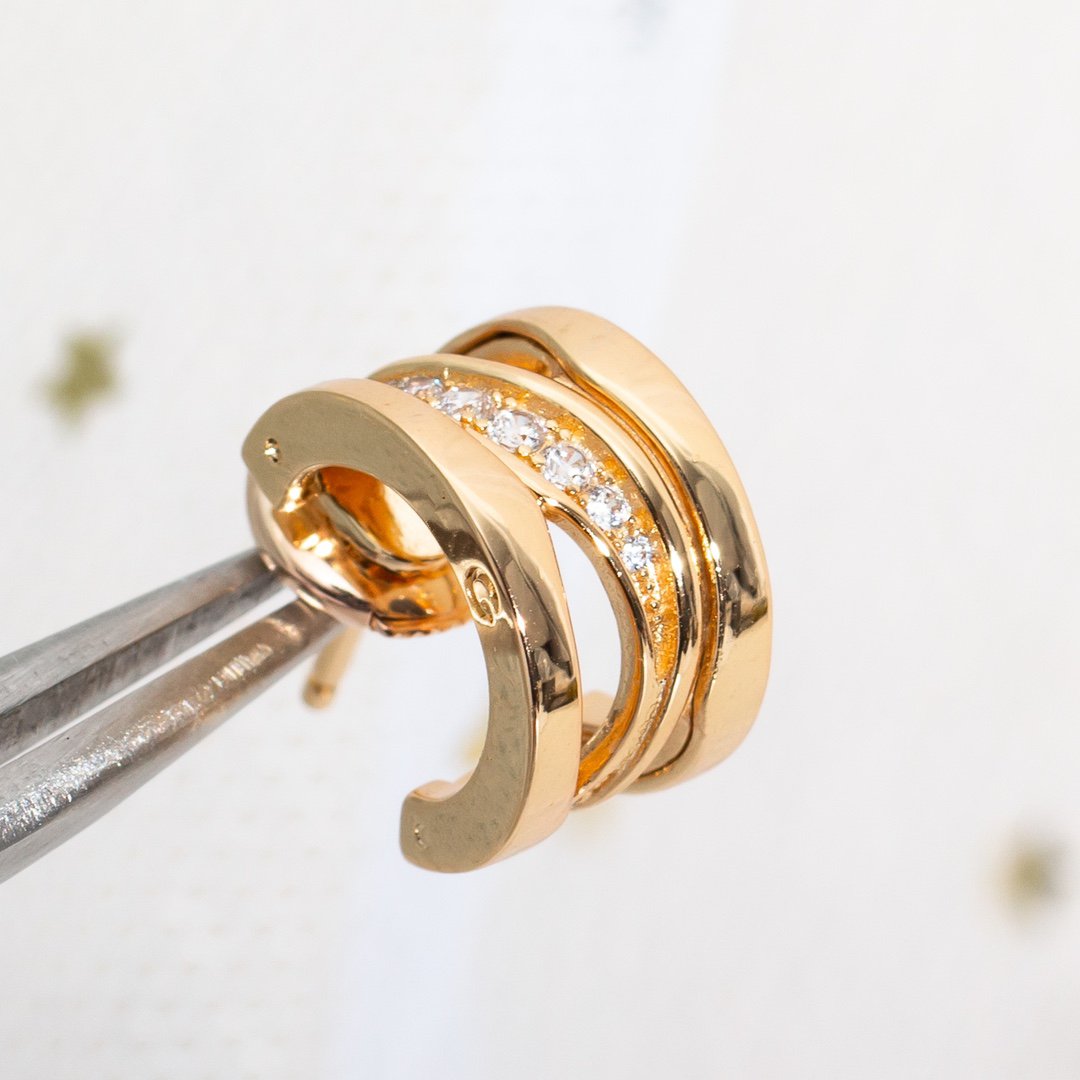 [Clover Jewelry]ZERO 1 PINK GOLD DIAMONDS EARRINGS