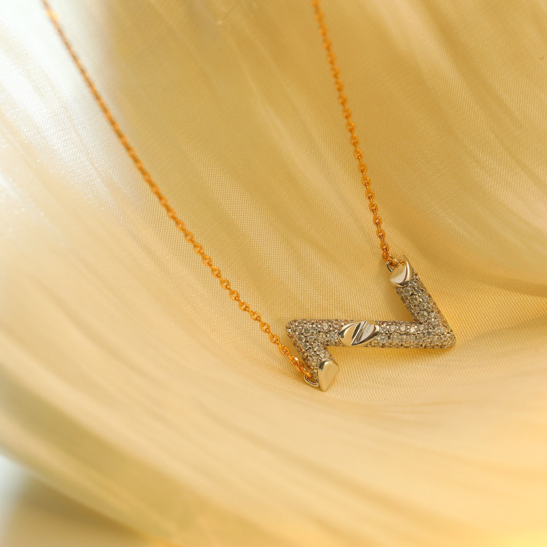 [Clover Jewelry]VOLT SILVER DIAMOND PEDANT NECKLACE
