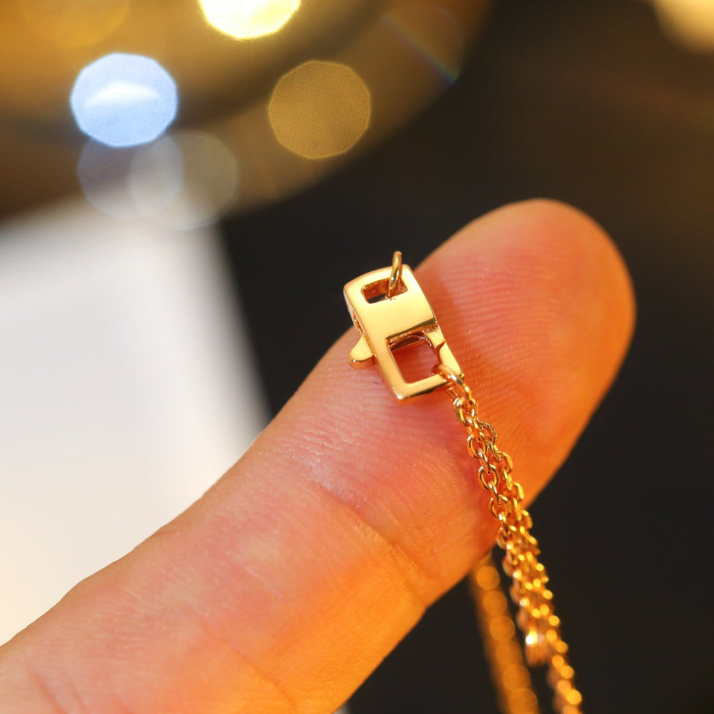 [Clover Jewelry]星と太陽のダイヤモンドピンクゴールドネックレス