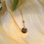 [Clover Jewelry]SONNENANHÄNGER ROSÉGOLD 1 DIAMANT HALSKETTE