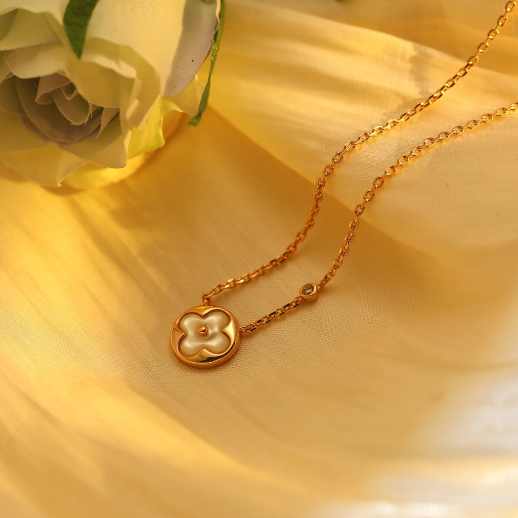 [Clover Jewelry]SONNENANHÄNGER ROSÉGOLD 1 DIAMANT HALSKETTE