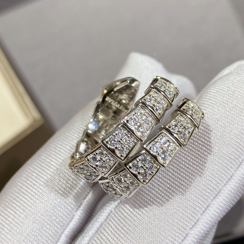 [Clover Jewelry]SERPENTI DOPPELRING SILBER MIT DIAMANTPAVEE