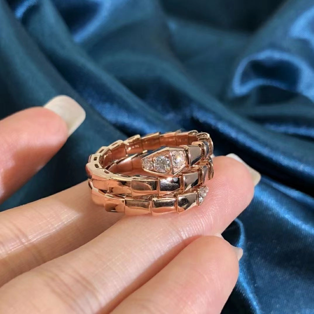 [Clover Jewelry]SERPENTS DOUBLE ROW DIAMOND RING