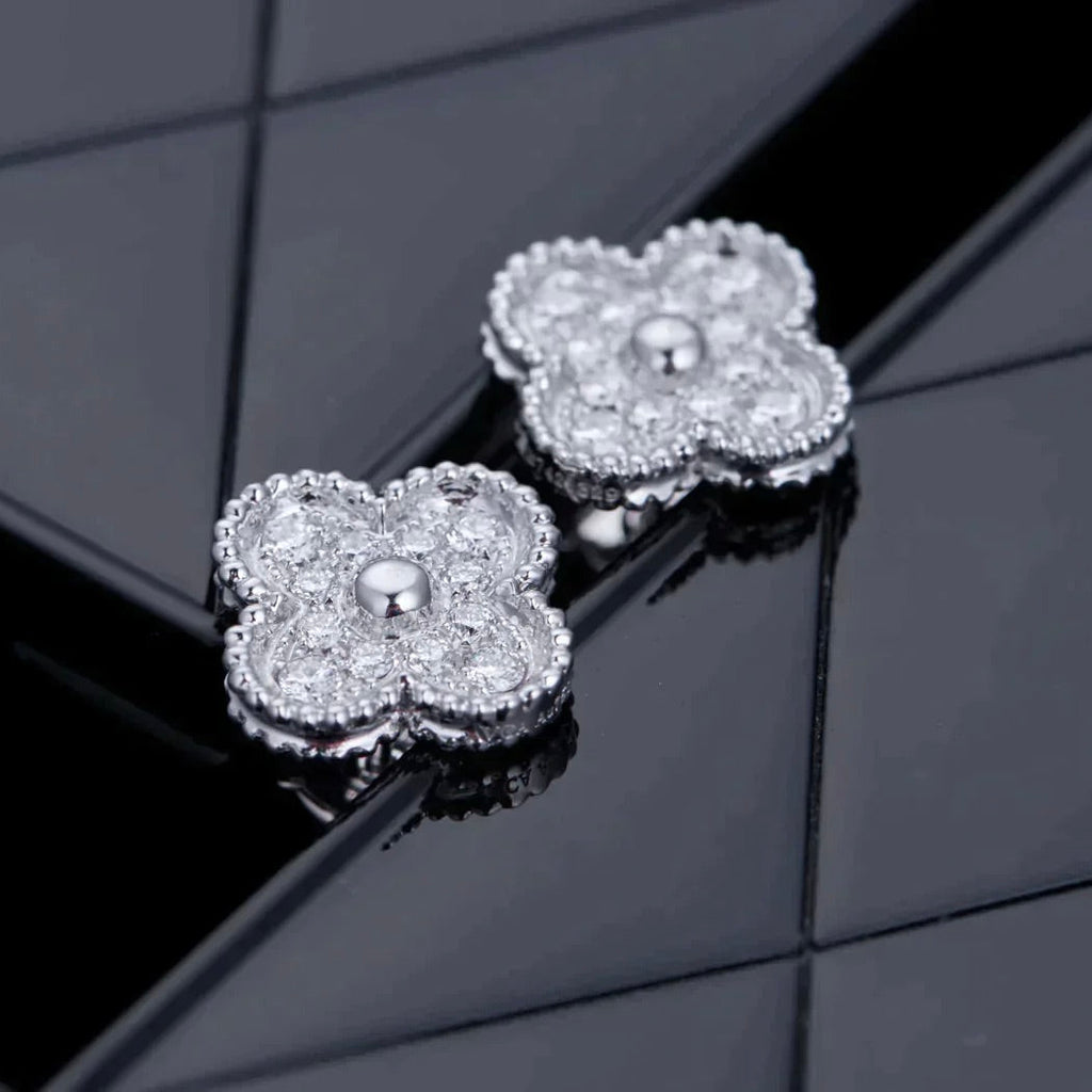 [Clover Jewelry]CLOVER 1 MOTIFS DIAMOND STUD EARRINGS SILVER