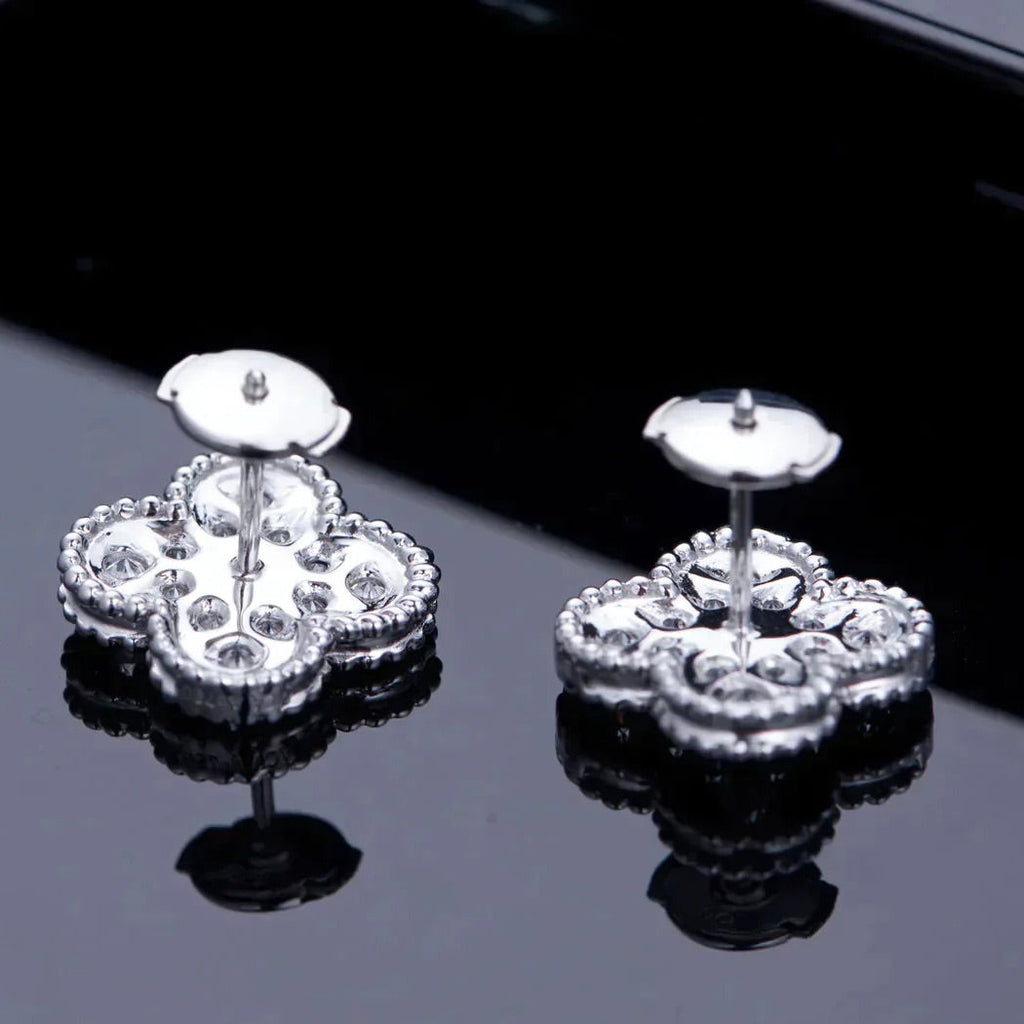 [Clover Jewelry]CLOVER 1 MOTIFS DIAMOND STUD EARRINGS SILVER