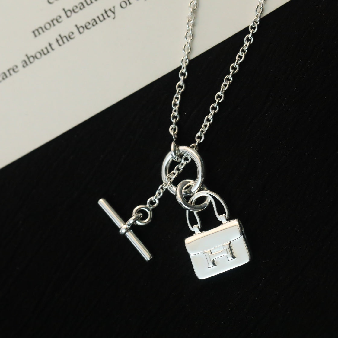 [Clover Jewelry]POP H ANHÄNGER SILBERHALSKETTE