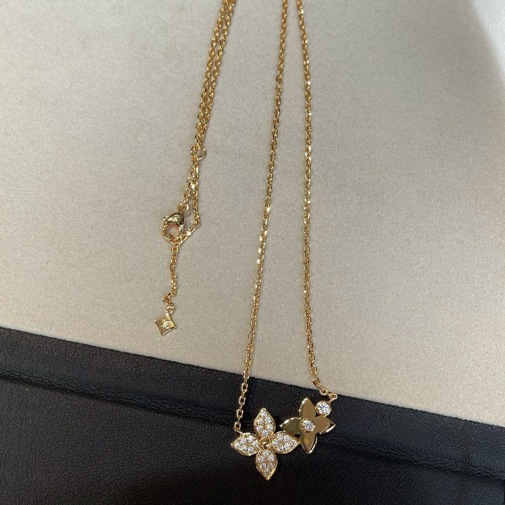 [Clover Jewelry]STAR BLOSSOM NECKLACE PINK GOLD DIAMONDS