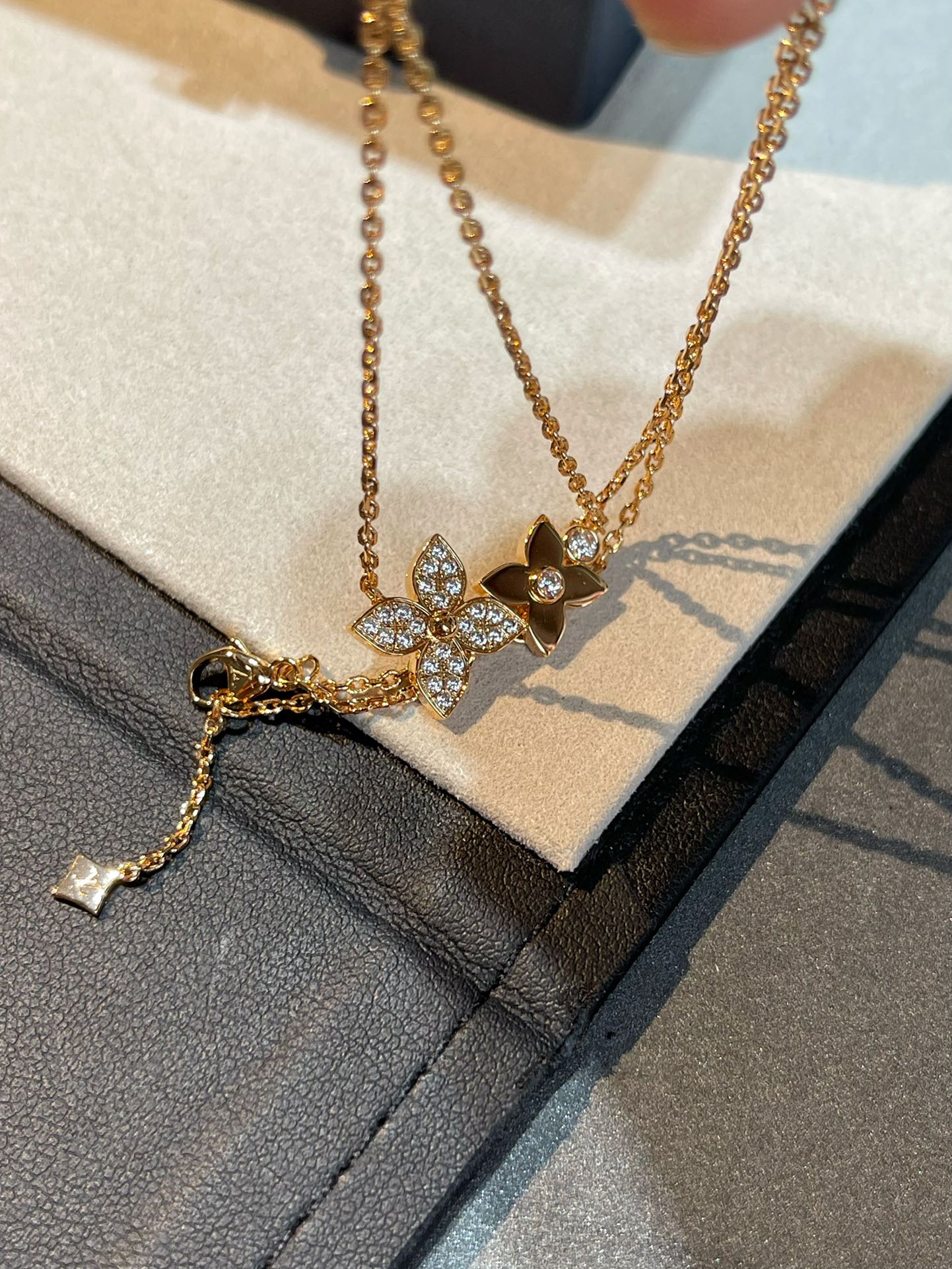 [Clover Jewelry]STAR BLOSSOM NECKLACE PINK GOLD DIAMONDS