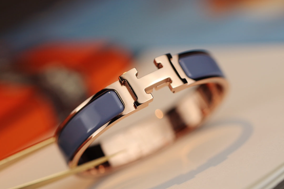 [Clover Jewelry]H BRACELET 12MM BLUE GRAY