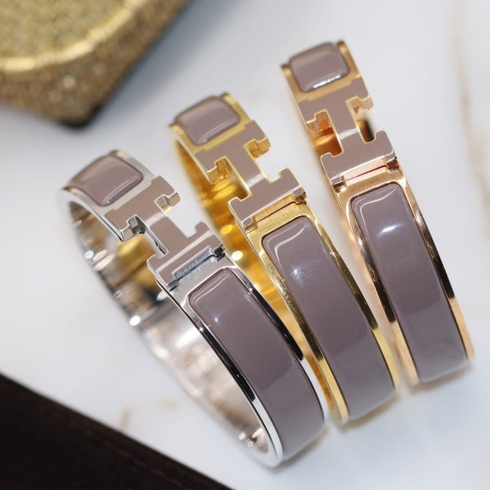 [Clover Jewelry]H BRACELET 12MM BROWN