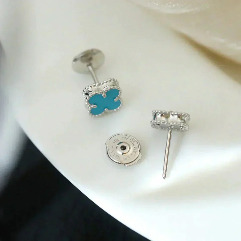 [Clover Jewelry]CLOVER MINI 9.5MM ONYX STUD EARRINGS SILVER