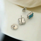 [Clover Jewelry]CLOVER MINI 9.5MM ONYX STUD EARRINGS SILVER