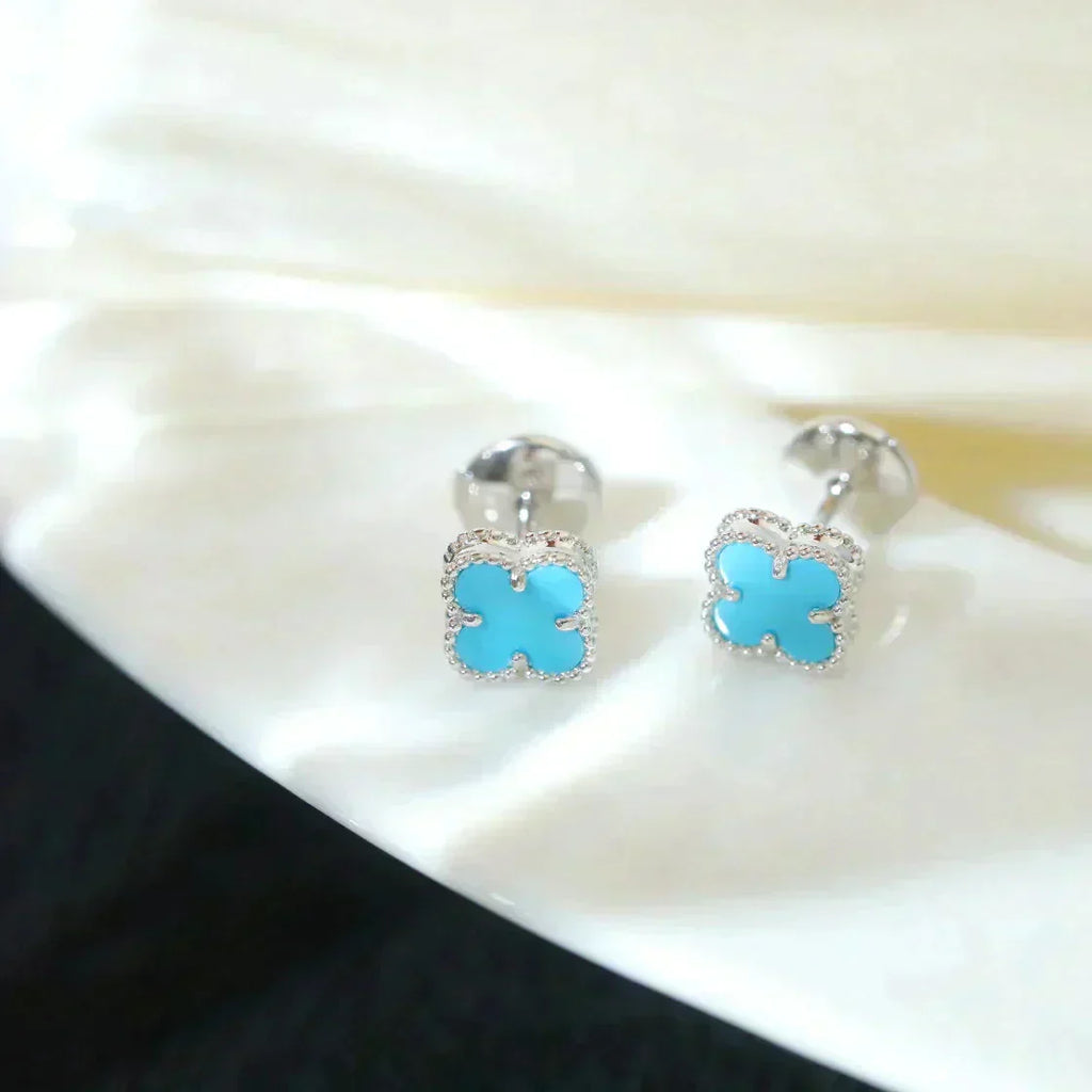 [Clover Jewelry]CLOVER MINI 9.5MM ONYX STUD EARRINGS SILVER