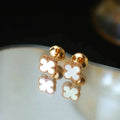 [Clover Jewelry]CLOVER MINI 9.5MM WEISSE PERLMUTT OHRRINGE