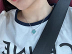[Clover Jewelry]CLOVER 1 DIAMOND LIGHT BLUE SILVER NECKLACE