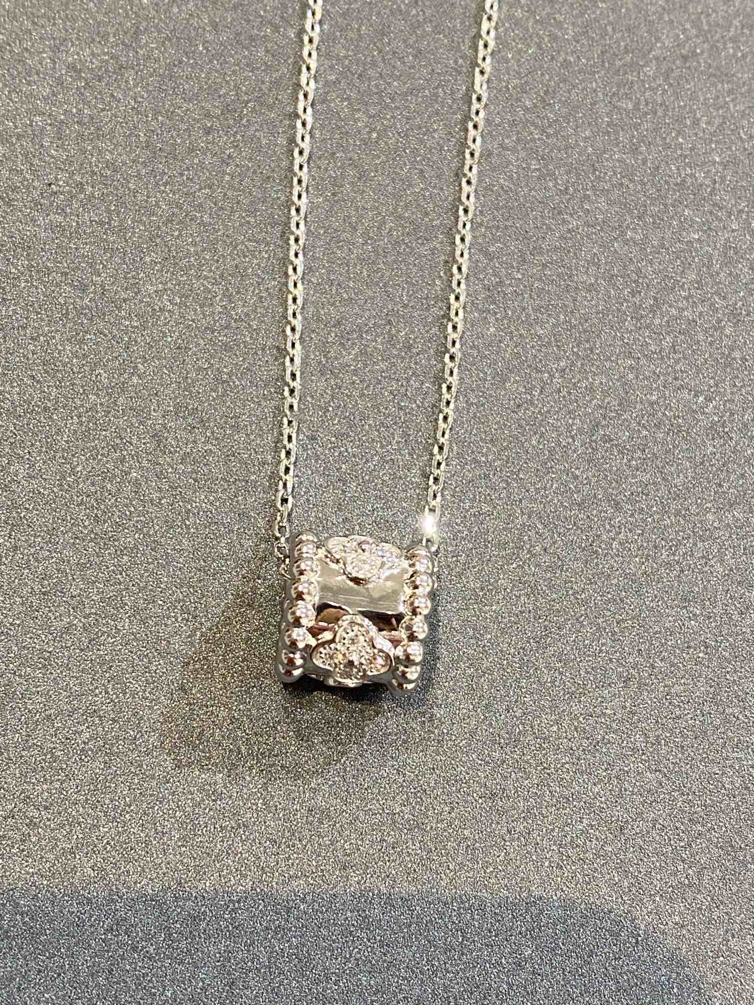 [Clover Jewelry]PERLEE PEDANT SIVLER DIAMOND NECKLACE