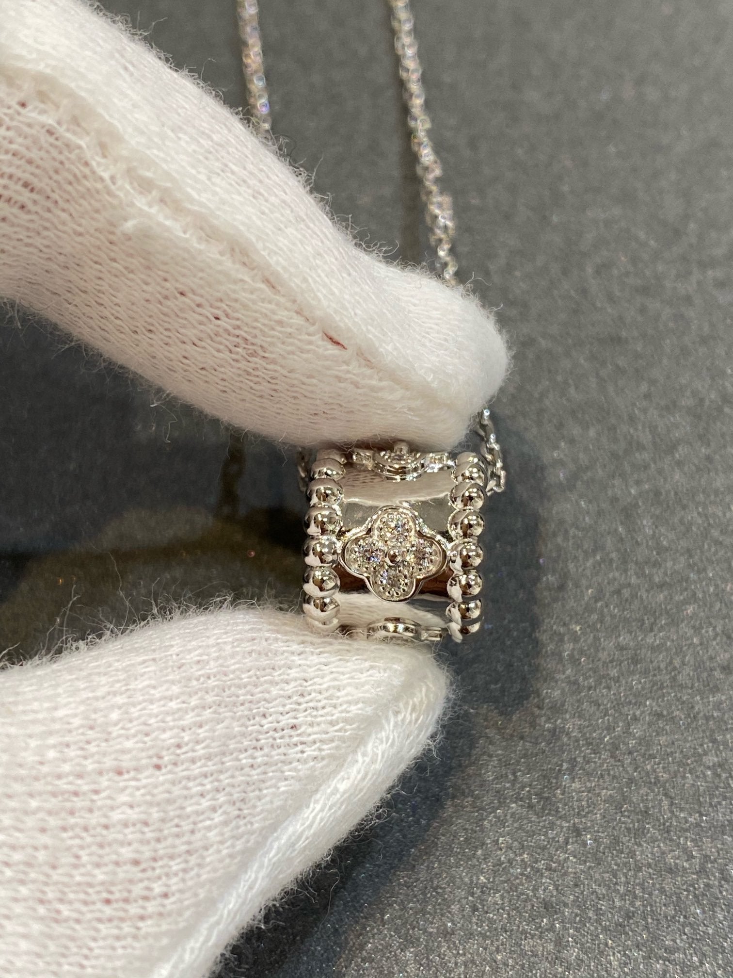 [Clover Jewelry]PERLEE PEDANT SIVLER DIAMOND NECKLACE
