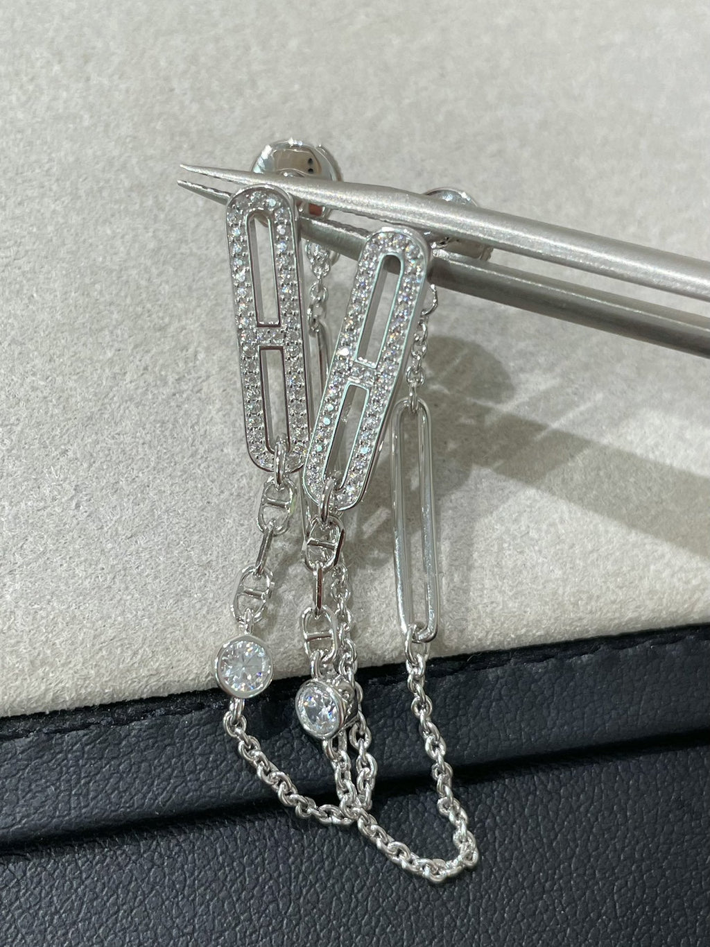 [Clover Jewelry]CHAINE CHAOS DIAMOND DROP EARRINGS