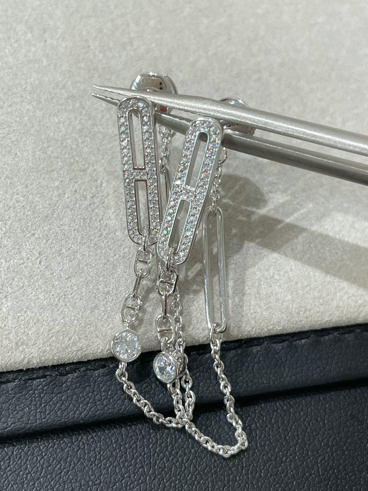 [Clover Jewelry]CHAINE CHAOS DIAMOND DROP EARRINGS