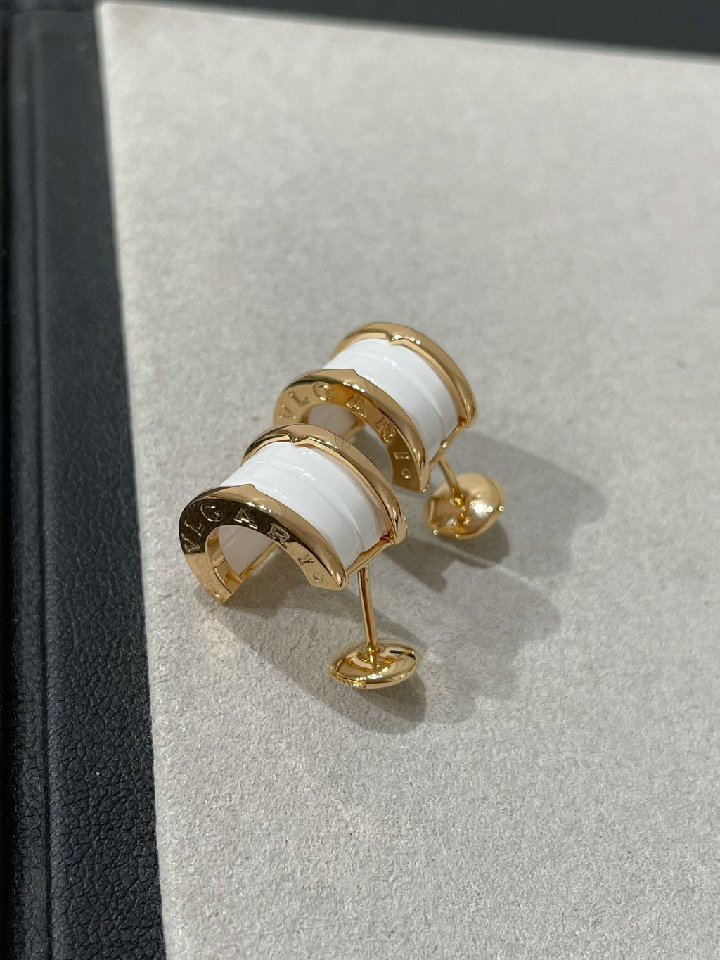 [Clover Jewelry]ZERO 1 PINK GOLD CERAMIC EARRINGS